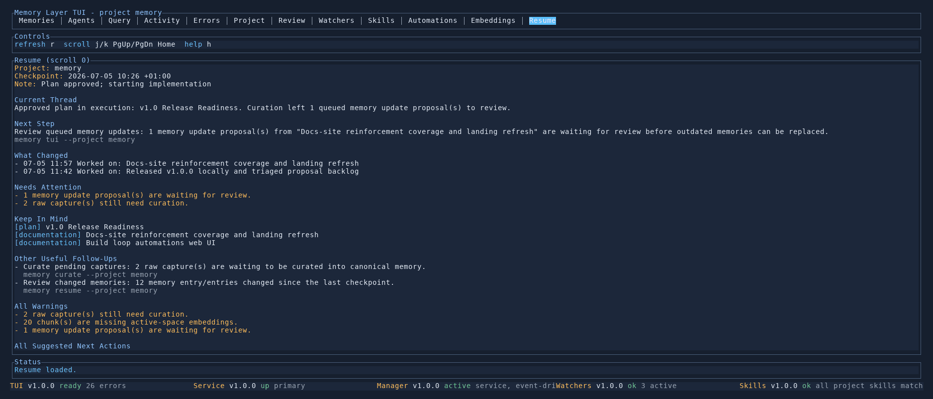 Resume tab